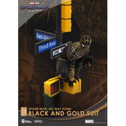 Spider-Man: No Way Home D-Stage PVC Diorama Spider-Man Black and Gold Suit Closed Box Version 25 cm