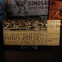 Jurassic World Réplica Gyrosphere Collectible Ticket (dorado) FaNaTtik
