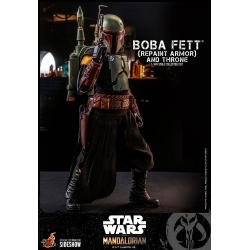 *** SUPER PRECIO *** Special Edition  Star Wars: The Mandalorian Figura 1/6 Boba Fett Repaint Armor y Trono 30 cm HOT TOYS