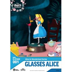 Alicia en el País de las Maravillas Estatua PVC Mini Diorama Stage Glasses Alice 10 cm Beast Kingdom Toys