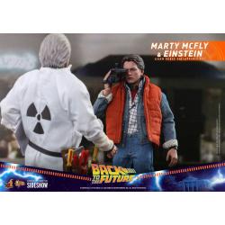 PACK MARTY MCFLY + EINSTEIN & DOC BROWN HOT TOYS BACK TO THE FUTURE