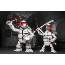 LAS PRIMERAS TORTUGAS VERSIÓN EN BLANCO Y NEGRO PACK 2 FIGURAS DE ACCIÓN A ESCALA 18 CM TORTUGAS NINJA  MIRAGE COMICS