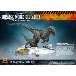  Parque Jurasico Maqueta Plastic Model Kit 1/8 Dominion Velociraptor Blue & Beta 40 cm X-Plus