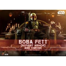 *** SUPER PRECIO *** Special Edition  Star Wars: The Mandalorian Figura 1/6 Boba Fett Repaint Armor y Trono 30 cm HOT TOYS