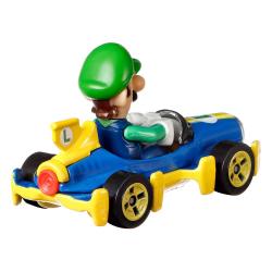 Mario Kart Vehículo Hot Wheels 1/64 Luigi (Mach 8) 8 cm