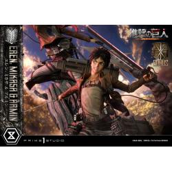 Attack on Titan Ultimate Premium Masterline Statue Eren, Mikasa, & Armin Deluxe Bonus Version 72 cm