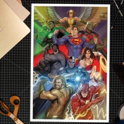 DC Comics Litografia La Liga de la justicia 41 x 61 cm - sin marco  Sideshow Collectibles