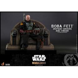 *** SUPER PRECIO *** Special Edition  Star Wars: The Mandalorian Figura 1/6 Boba Fett Repaint Armor y Trono 30 cm HOT TOYS