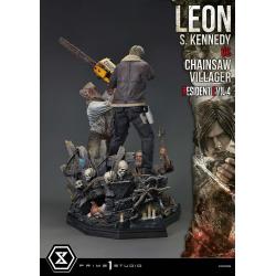 Resident Evil 4 Estatua Ultimate Premium Masterline Series 1/4 Leon S. Kennedy vs. Chainsaw Villager 76 cm Prime 1 Studio