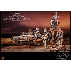 Heavy Weapons Clone Trooper and BARC Speeder with Sidecar Sixth Scale Figure Set by Hot Toys Television Masterpiece Series - Star Wars: The Clone Wars