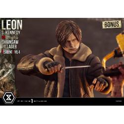 Resident Evil 4 Estatua Ultimate Premium Masterline Series 1/4 Leon S. Kennedy vs. Chainsaw Villager Bonus Ver. 76 cm Prime 1 Studio