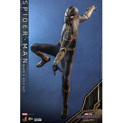  Spider-Man (Black & Gold Suit)  Sixth Scale Figure by Hot Toys Movie Masterpiece Series – Spider-Man: No Way Home