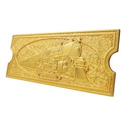 Polar Express Réplica Train Ticket 24k Gold Plated Limited Edition FANATTIK