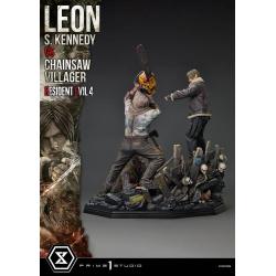 Resident Evil 4 Estatua Ultimate Premium Masterline Series 1/4 Leon S. Kennedy vs. Chainsaw Villager 76 cm Prime 1 Studio