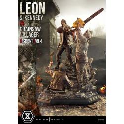 Resident Evil 4 Estatua Ultimate Premium Masterline Series 1/4 Leon S. Kennedy vs. Chainsaw Villager 76 cm Prime 1 Studio