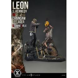 Resident Evil 4 Estatua Ultimate Premium Masterline Series 1/4 Leon S. Kennedy vs. Chainsaw Villager Bonus Ver. 76 cm Prime 1 Studio