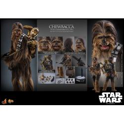 Star Wars Episode V Figura Movie Masterpiece 1/6 Chewbacca with Disassembled C-3PO 36 cm