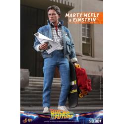 PACK MARTY MCFLY + EINSTEIN & DOC BROWN HOT TOYS BACK TO THE FUTURE