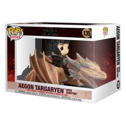 La casa del Dragón POP! Rides Vinyl Figura Aegon Targaryen w/ Sunfyre 14 cm Juego de Tronos FUNKO