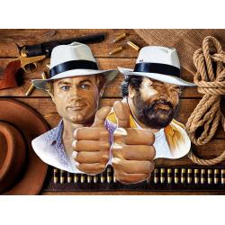 Bud Spencer & Terence Hill Placa de Chapa 3D Hill + Spencer 45 x 45 cm Blechwaren Fabrik Braunschweig