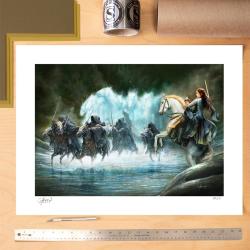 El Señor de los Anillos Litografia Flight to the Ford 61 x 46 cm - sin marco Sideshow Collectibles 