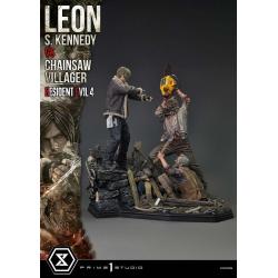 Resident Evil 4 Estatua Ultimate Premium Masterline Series 1/4 Leon S. Kennedy vs. Chainsaw Villager 76 cm Prime 1 Studio