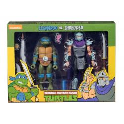 Tortugas Ninja Pack de 2 Figuras Leonardo vs Shredder 18 cm