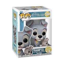 La dama y el vagabundo Figura POP! Disney Vinyl Tramp w/puppy 9 cm FUNKO