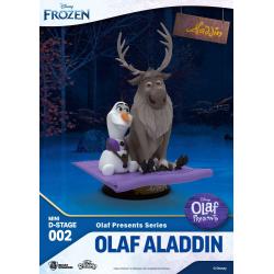 Frozen: El reino del hielo Estatua PVC Mini Diorama Stage Olaf Presents Olaf Aladdin 12 cm Beast Kingdom Toys