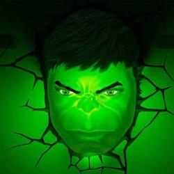  Marvel Comics Lámpara 3D LED Hulk Face 3D 3Dlight 