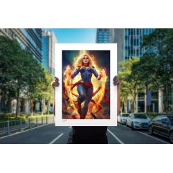 Marvel Litografia CAPITANA Marvel 46 x 61 cm - sin marco  Sideshow Collectibles