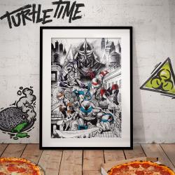 Tortugas Ninja Litografia 40th Anniversary Limited Edition 42 x 30 cm  FaNaTtik 