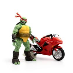 Tortugas Ninja Figura con Vehículo BST AXN Raphael con Moto (IDW Comics) 13 cm The Loyal Subjects