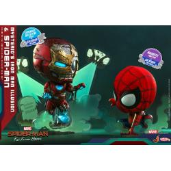 Spider-Man: Far From Home Cosbaby (S) Mini Figures Mysterio\'s Iron Man Illusion & Spider-Man 10 cm