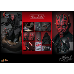 Hot Toys MMS749 Star Wars Episode I: The Fantom Menace Collectible Action Figure 1/6 Darth Maul with speeder 29cm