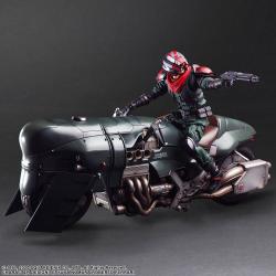 Final Fantasy VII Remake Play Arts Kai Action Figure & Vehicle Shinra Elite Security Officer & Bike
