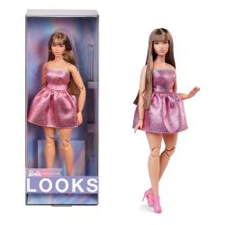 Barbie Signature Muñeca Barbie Looks Model #24 Curvy, Pink Mini Dress MATTEL