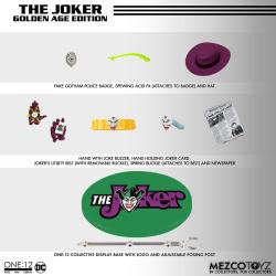 DC Comics Figura 1/12 The Joker (Golden Age Edition) 16 cm  Mezco Toys