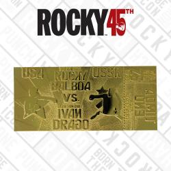Rocky IV Réplica East vs. West Fight Ticket (dorado)
