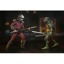 Tortugas Ninja (1990 Movie) Figura Roof Top Battle Shredder vs Leo 18 cm NECA