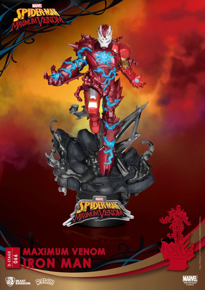 Ficticio Adivinar Reacondicionamiento ToysTNT - Marvel Comics Diorama PVC D-Stage Maximum Venom Iron Man 16 cm