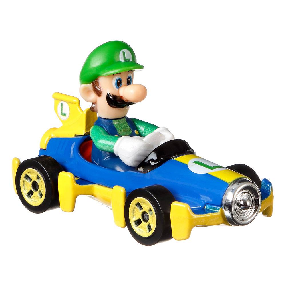 Hot Wheels Mario Kart mini-véhicule Luigi Mach 8 à léchelle 1:64 GBG27 jouet pour enfant inspiré par les personnages et voitures du jeu 
