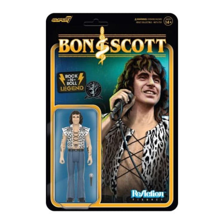 Bon Scott Figura ReAction Wave 02 Bon Scott (Leopard Print) 10 cm SUPER7