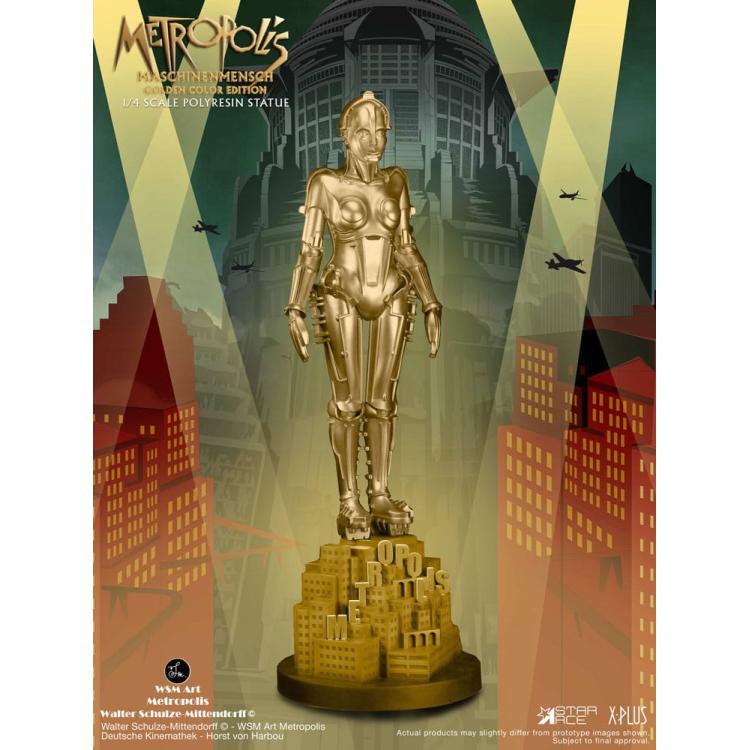 Metropolis Estatua 1/4 Maschinenmensch Metallic Gold 40 cm Star Ace Toys 