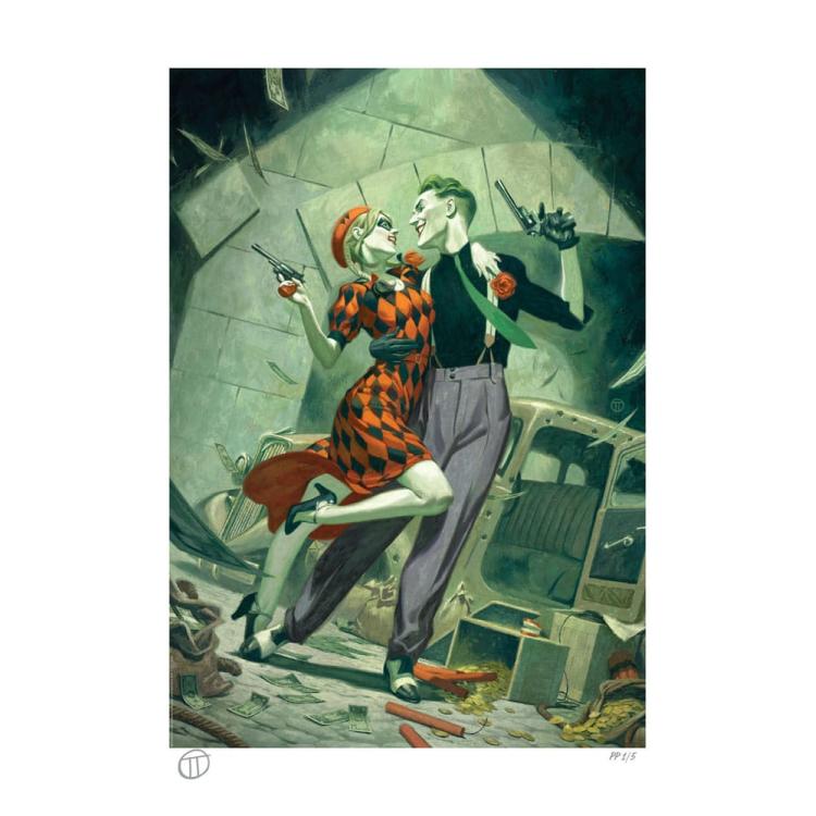 DC Comics Litografia Harley Quinn & The Joker: Lawless Love 46 x 61 cm - sin marco Sideshow Collectibles