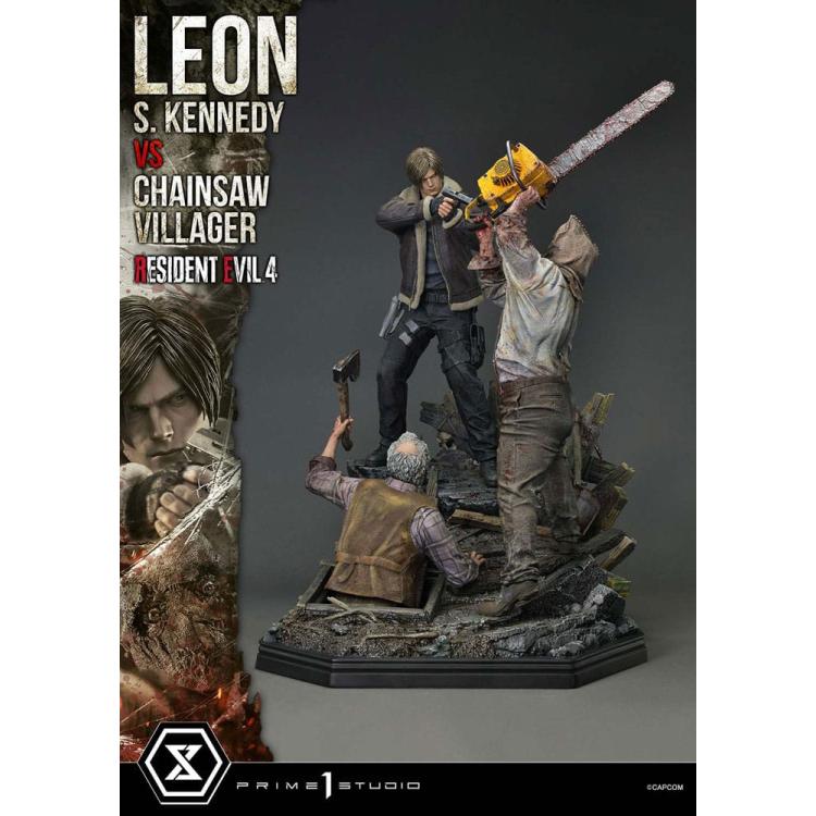 Resident Evil 4 Estatua Ultimate Premium Masterline Series 1/4 Leon S. Kennedy vs. Chainsaw Villager 76 cm Prime 1 Studio