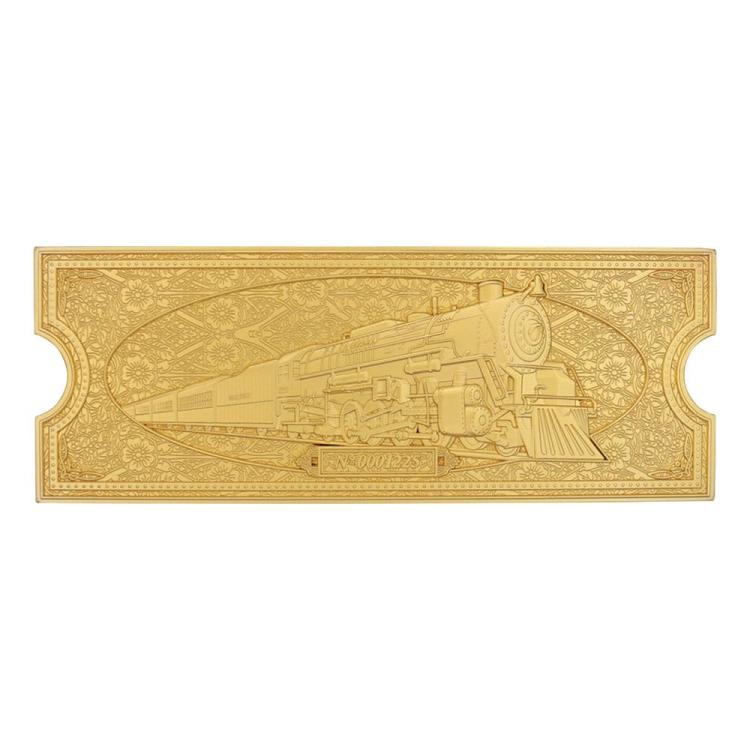 Polar Express Réplica Train Ticket 24k Gold Plated Limited Edition FANATTIK