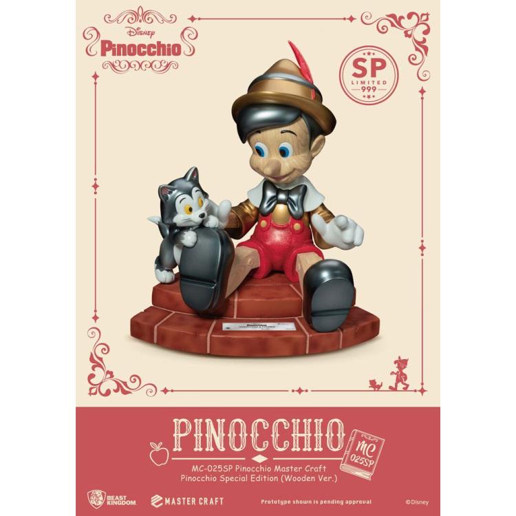 Disney Estatua Master Craft Pinocchio Wooden Ver. Special Edition 27 cm Beast Kingdom Toys 