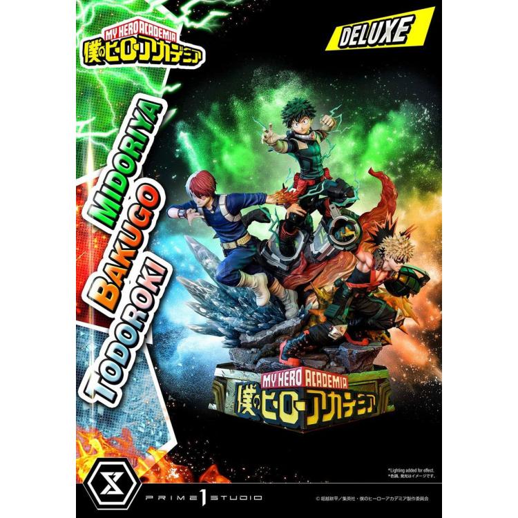 My Hero Academia: Deluxe Midoriya with Bakugo and Todoroki 1:4 Scale estatua Prime 1 Studio 