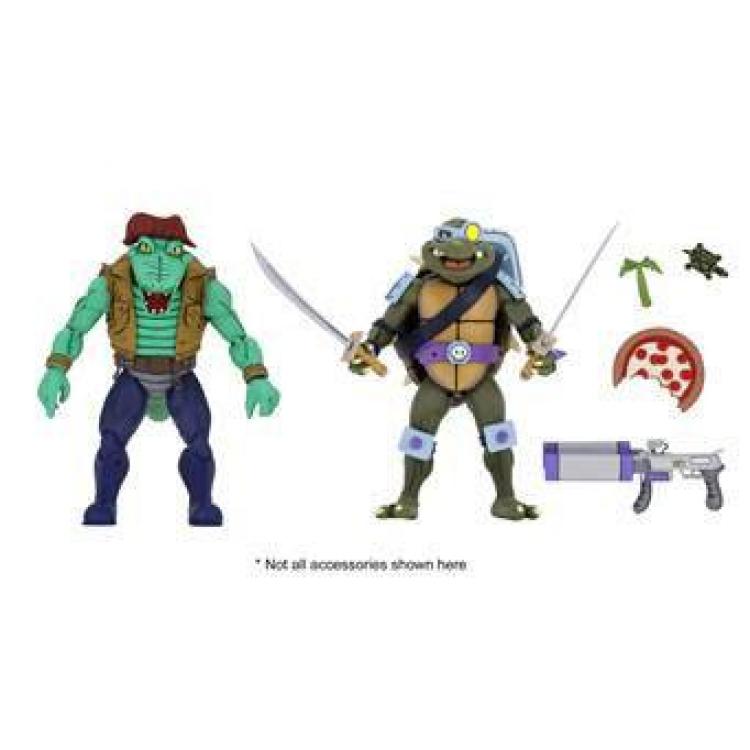 Tortugas Ninja Pack de 2 Figuras Leather Head & Slash 18 cm